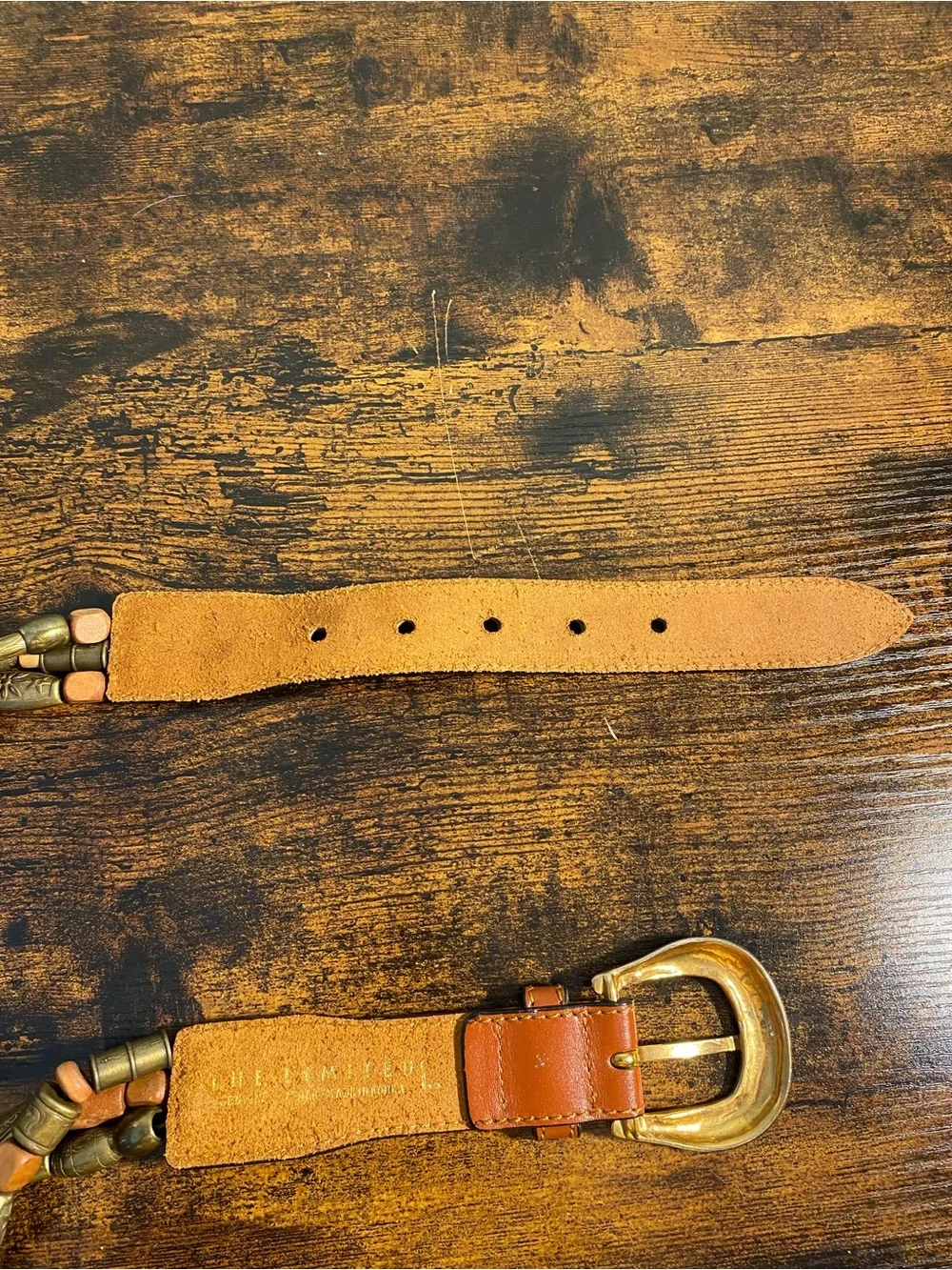 The Limited Tan Leather and Antique-Gold Beaded Multi-Strand Belt